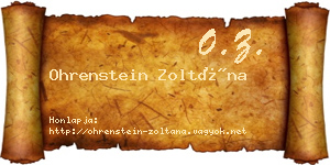 Ohrenstein Zoltána névjegykártya